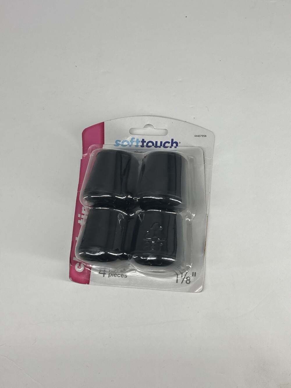 SoftTouch Rubber Leg Tip Size 1 1/8 Inch Black Round 4 Pack